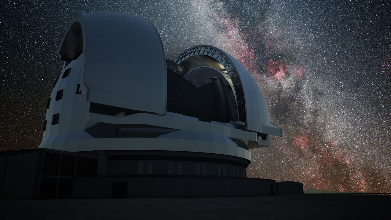 Artist’s impression of the E-ELT at night